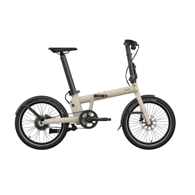 Velo pliant electrique francais Eovolt Afternoon Pro Couleur Taupe